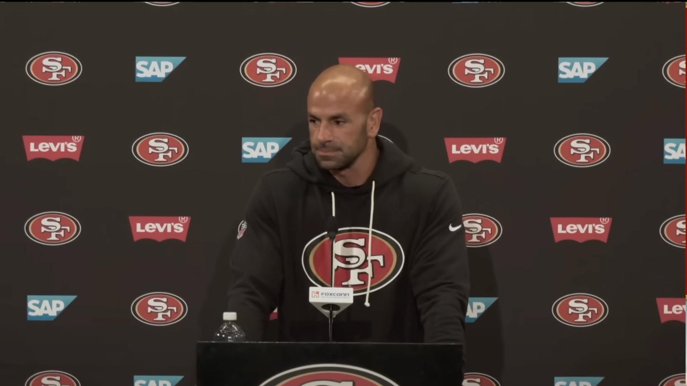49ers defensive coordinator Robert Saleh speaks to the media ahead of Week 4, 2025 NFL season, 9/25/25.
